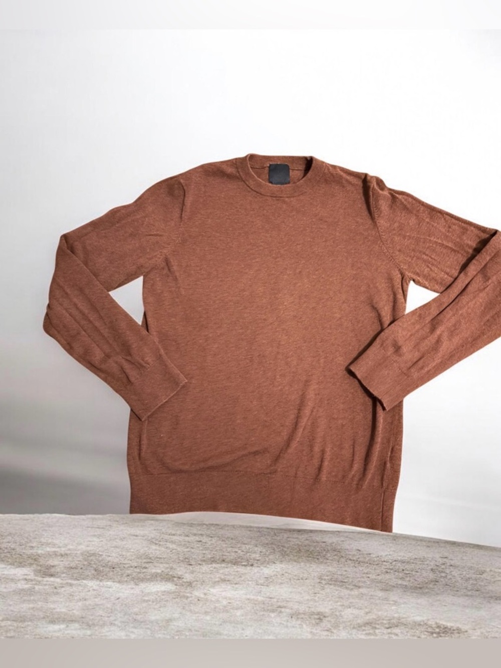H&M Men's Crewneck Sweater in Rust Brown